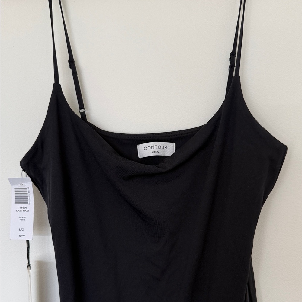 Contour Aritzia Black Spaghetti Strap Dress